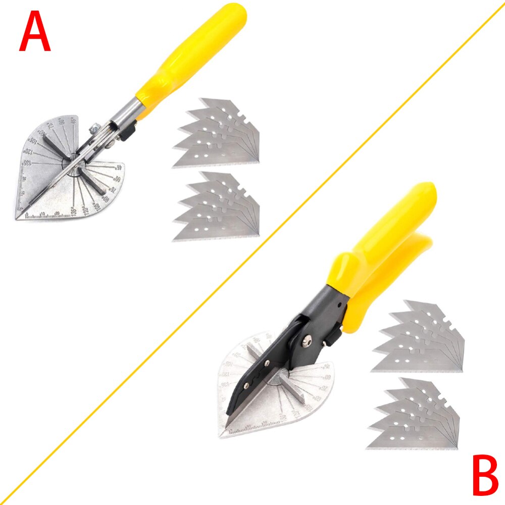 Tool Steel PVC Multi Angle Miter Cutter Hand Shear Trim Tools 45-135° with 10 Spares Blade for Plumbers Electricians Carpenters