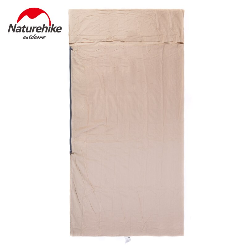 Naturehike enkel dubbel sovsäck liner rese campinglakan fickstorlek lätt 100%  bomulls kuvertväska för företag: Lin (100 x 210cm)