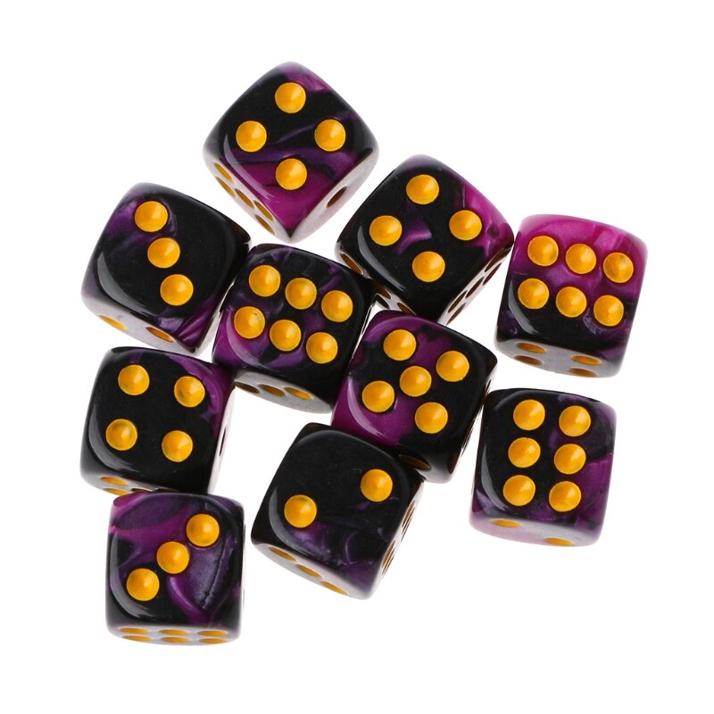 10 pièces Six faces 12mm Cube Transparent coin rond Table Portable jeux de jeu: 2