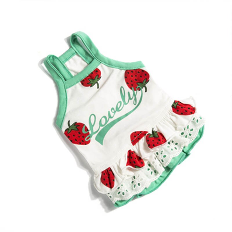 Pet Dog Clothes Spring Pet Shirt Clothing For Small Medium Dogs Costume Strawberry Puppy Pet Clothes Couple Dog Costume Dress: Dress / L