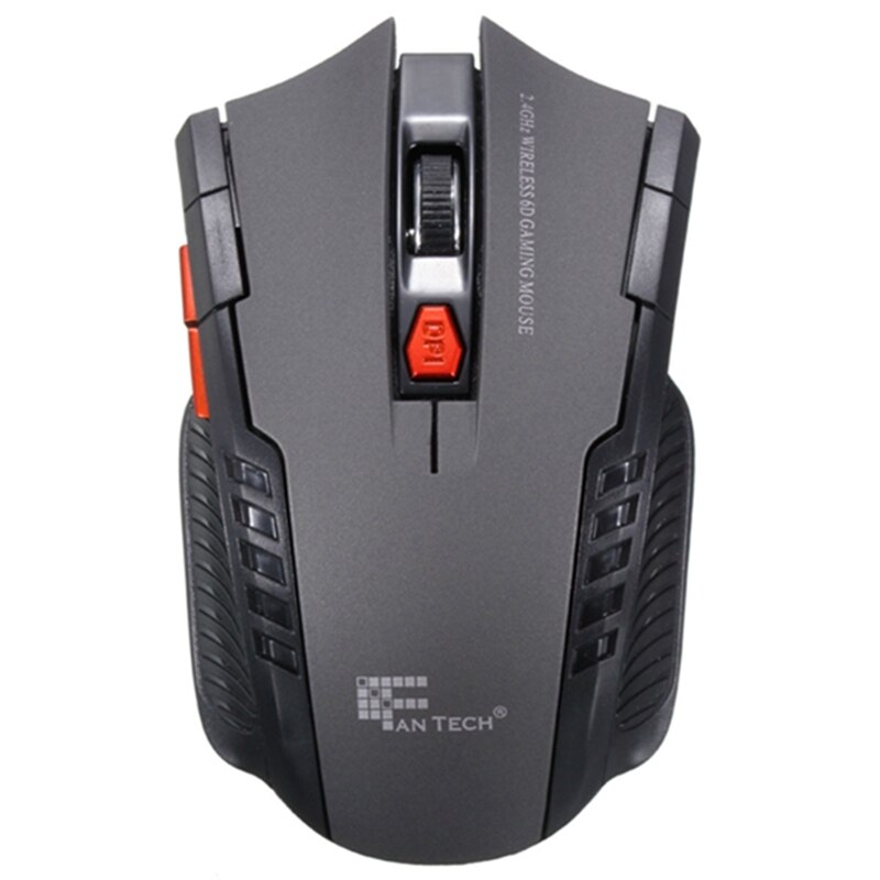 1200DPI Optical mouse Adjustable Resolution 2.4Ghz Mini Portable Gaming Mouse Mice Wireless 10m/38.2inch: Gray