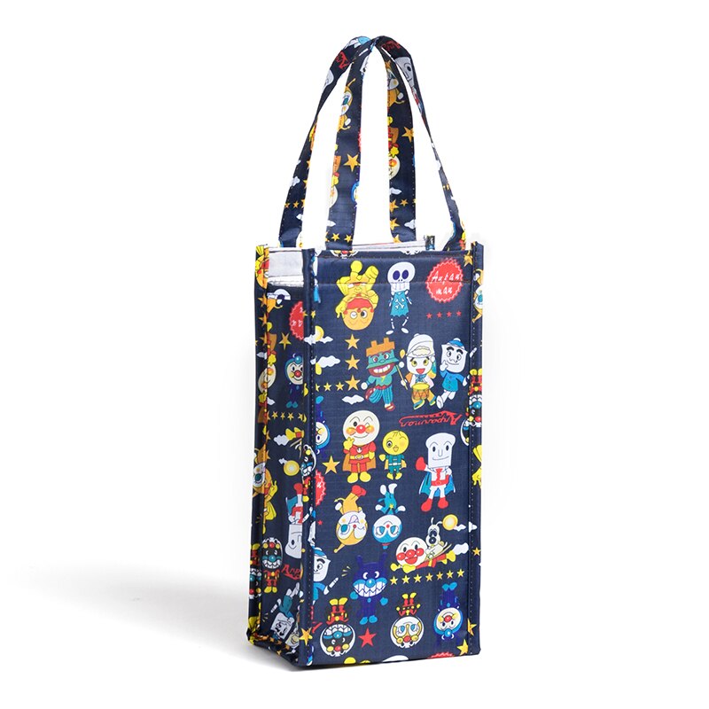 MABULA – sac à main en Nylon pour bouteille de vin, fourre-tout pliable, , Portable, réutilisable, mignon, dessin animé, emballage pour vin: Z3028