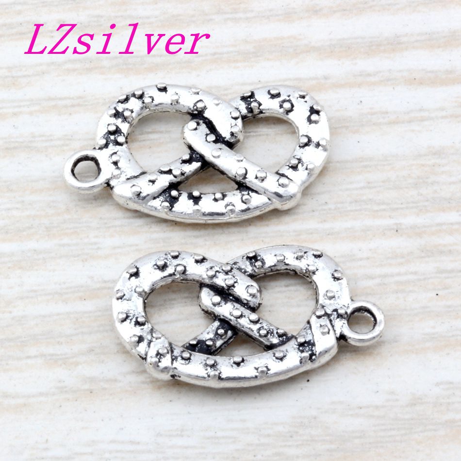 100pcs Zinc Alloy Philadelphia Soft Pretzel Food charm Pendants 13x23mm DIY Jewelry A-0101D