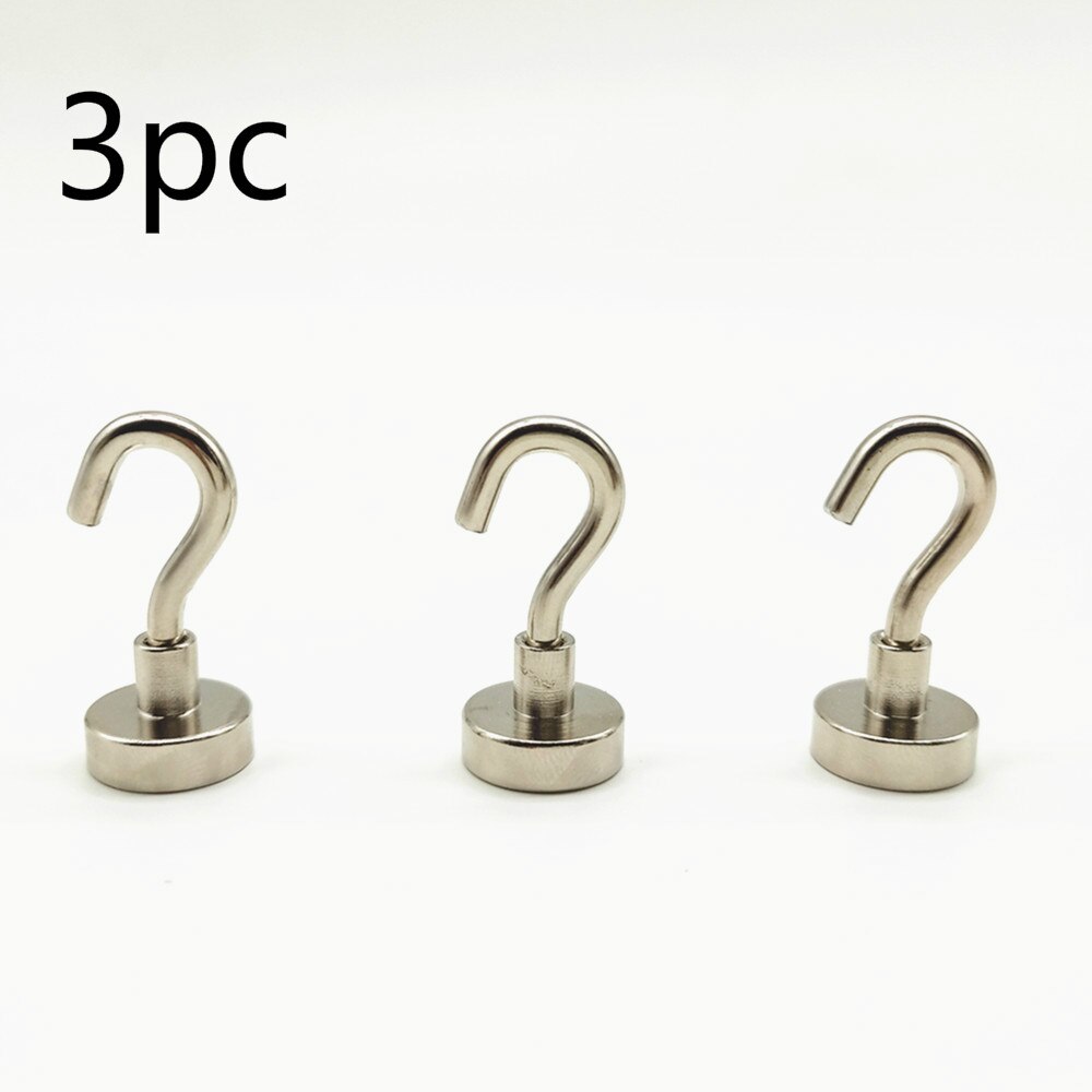 Ptsnet super sterk neodym magnet magnetisk krok henger nøkkel frakk kopp henger henger for hjemmelagring 16mm diameter 5kg strøm: 3pc
