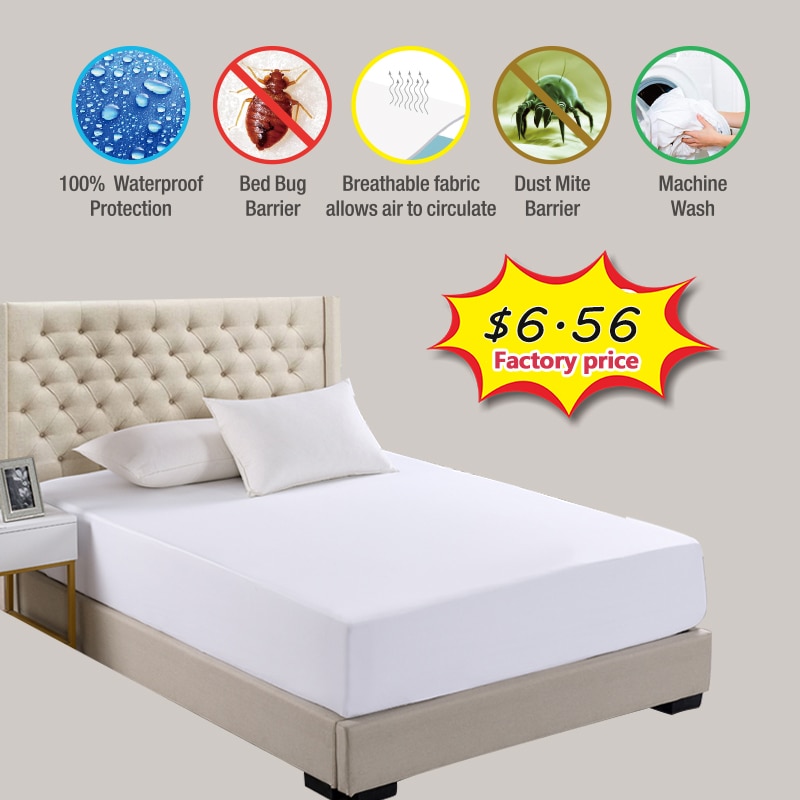 Waterproof Mattress Pad Top Hypoallergenic Mattress Protector Against Dust Mites and Bacteria Fitted Sheet Mattress Topper