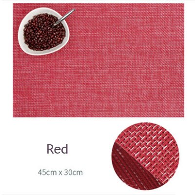 Ermakova 4 Stks/partij Placemats Placemats Antislip Wasbaar Plaats Mat Hittebestendige Placemat Eettafel Disc Kom Pad coaster: Red