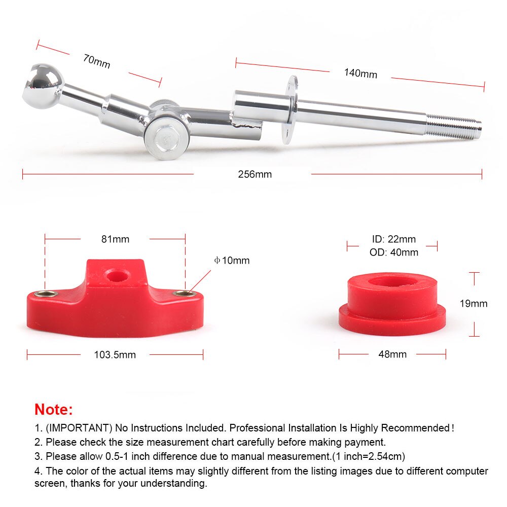 6 Speed Short Throw Shifter &amp; 85A Bushing Kit For 04+ Subaru Wrx Sti Stainless Steel and Poly