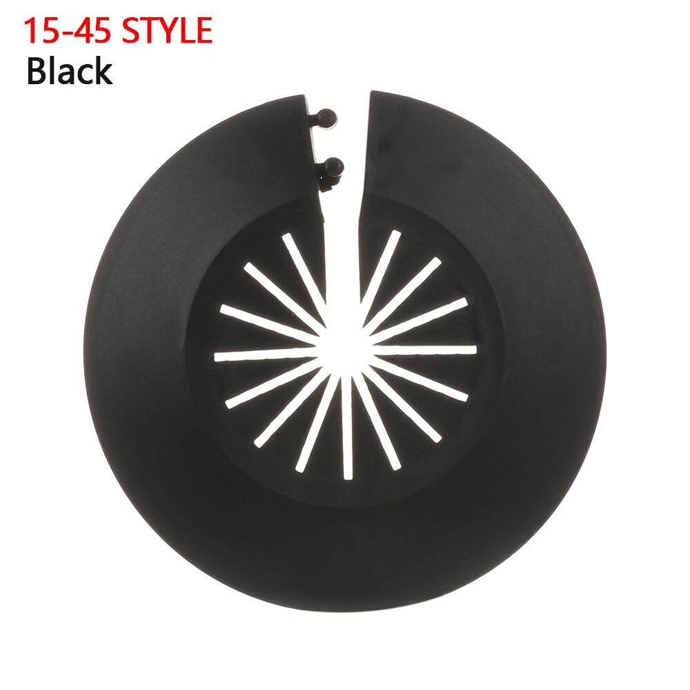 Plastic Shower Faucet Angle Valve Pipe Plug Decoration Cover Wall Hole Duct Cover Snap-on Plate Kitchen Faucet Accessories: Black-15-45 Style