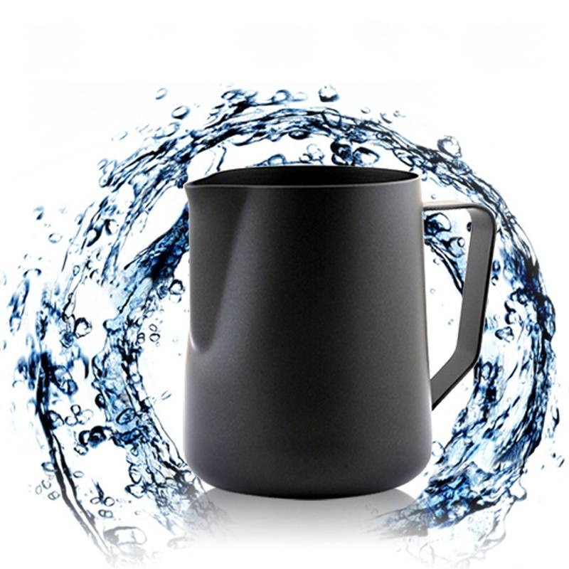 Rvs Melk Opschuimen Jug 350/600 ml Koffie Latte Espresso Zwarte Coating non-stick Pitcher Eenvoudige Reiniging cup Container
