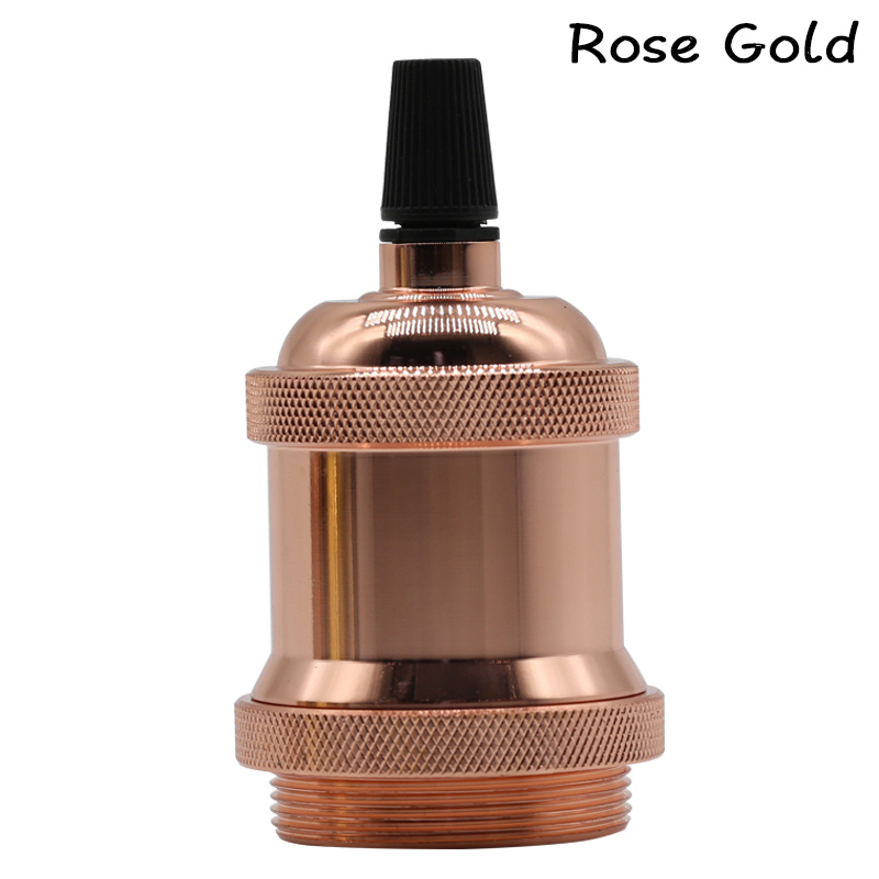 Lamphållare  e27 220v aluminiumsockel retro edison glödlampshållare lampfotskruv vintage industriell glödsockel: Rosa guld