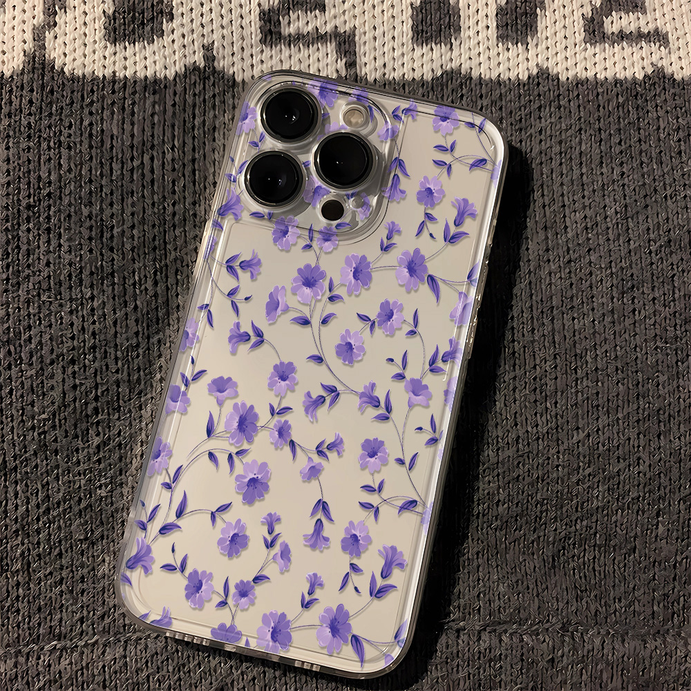Purple Trumpet Flower Phone Case For IPhone 16 16E 15 14 13 Pro Max Case For IPhone 11 12 XS XR 7 8 Plus Cover Funda Bumber: ABS