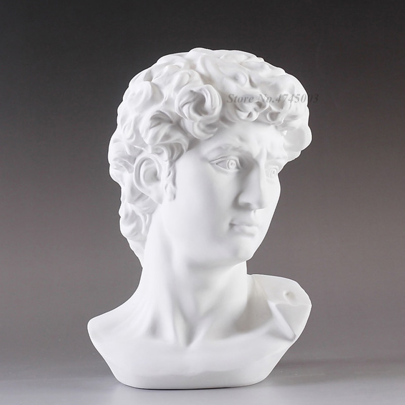 Greek Mythology David Head Bust Statue Mini Europe Michelangelo Home Decoration Resin Art Craft Sculpture Sketch Practice