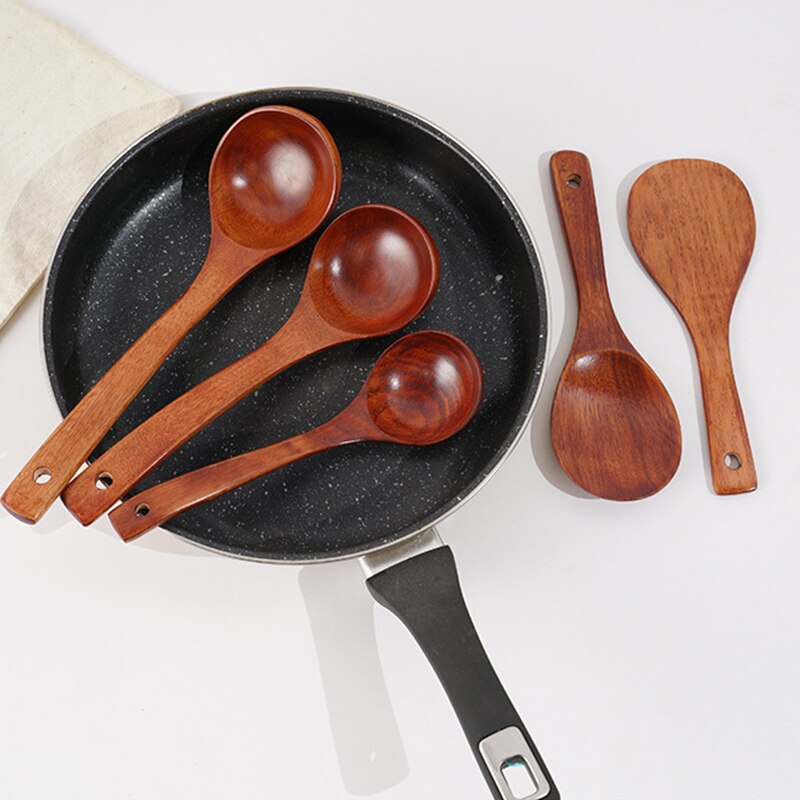 Natural Wood Tableware Spoon Colander Spoon Special Nano Soup Skimmer Cooking Spoon Wooden Kitchen Cooking Tool
