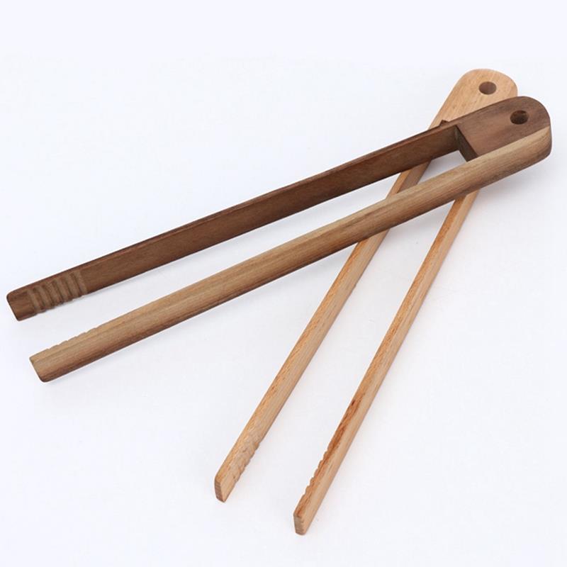 Bakken Tang Lange Handvat Bamboe Non-stick Voedseltangen Brood Tang Dessert Tang Natuurlijke Bamboe Voedsel Tang Clip Bbq tool