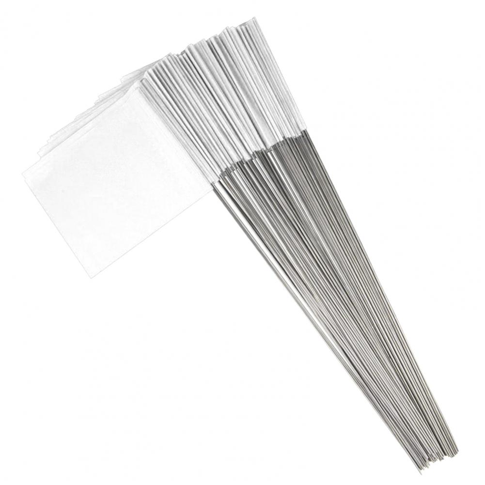 100 Pcs 14*10cm Marking Flags Colorful Lawn Flag Markers Waterproof Non-Fading PVC Landscape Flags Landscape Sprinkler Flags: WHITE