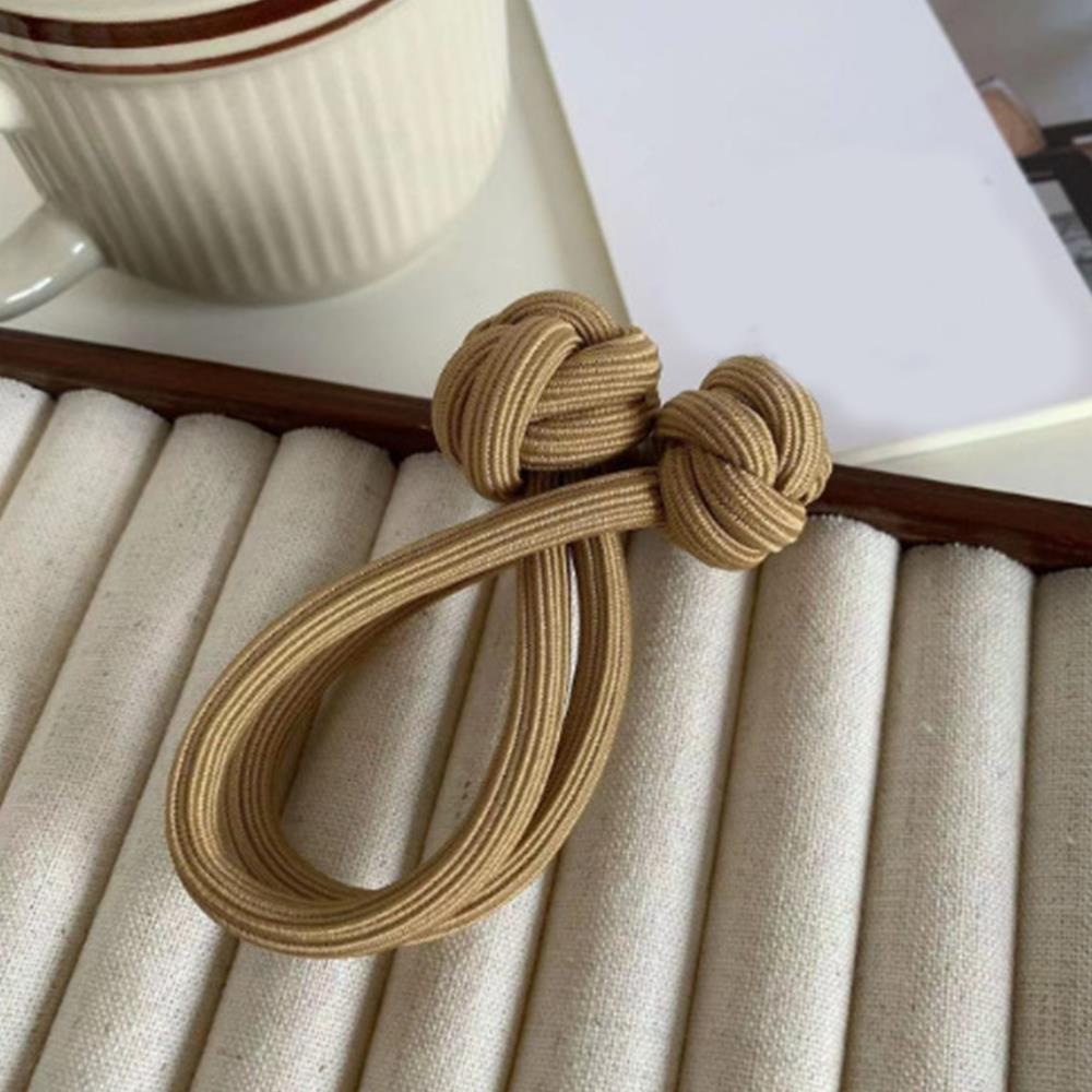 Gomas elásticas para el pelo con nudo Simple para mujer, soporte para cola de caballo, bandas de goma gruesas, diademas de Color sólido, accesorios para el cabello: Gris