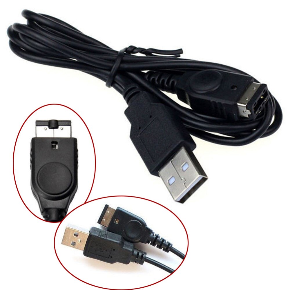 1pc 1.2m svart usb-laddningskabel laddare för/sp/gba/gameboy/nintendo/ds/for nds