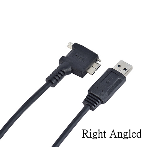 5M 3M USB 3.0 to USB3.0 Micro/B Up Down Left Right Angled 90 Degree Screw Mount Data Cable for Point Grey Chameleon Camera: Right Angled / 5m