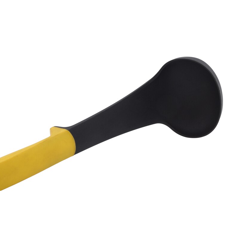 Nylonowa zupa łyżka robić sałatek nowy żółty długa rączka owsianka łyżka z tacą zastawa stołowa 2020 kadzi naczynia kuchenne narzędzia kuchenne