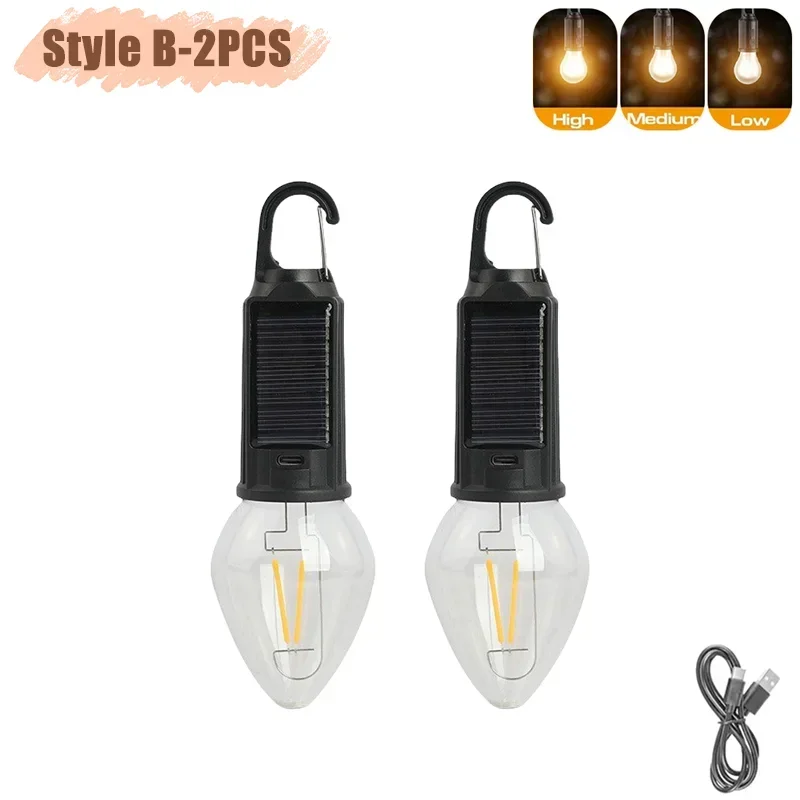 Linterna LED Solar portátil con 3 modos de luz Luz de emergencia al aire libre recargable por USB para acampar, senderismo, actividades de pesca: Blanco