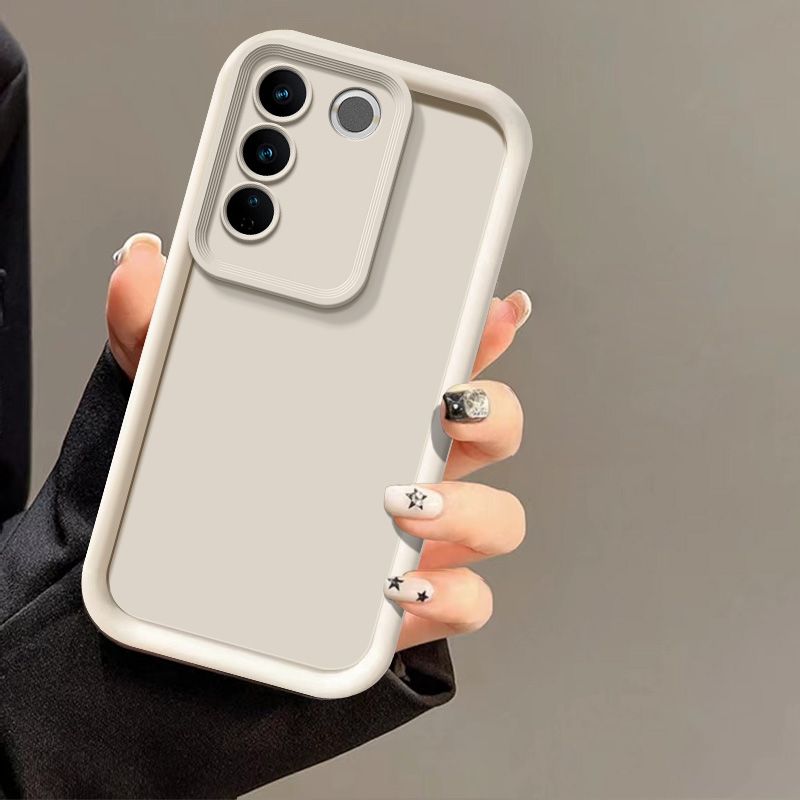 Voor Vivo V27e Hoesje Voor Vivo V25e Latam Telefoonhoesje Volledig Pakket Mat Anti Druppel Zachte Beschermhoes: Aluminium / WHITE