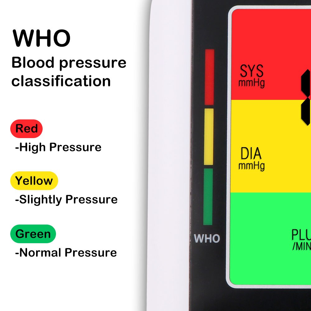Engelsk stemmearm automatisk blodtryksmåler bp blodtryksmåler trykmåler tonometer til måling af arterielt tryk