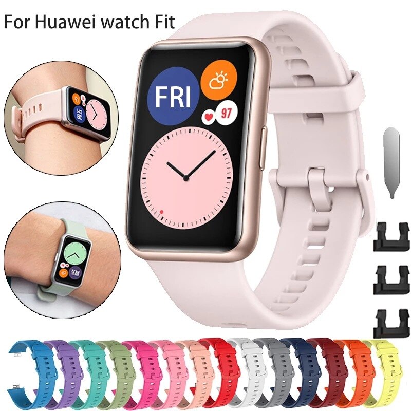 Strap For Huawei Watch Fit Watchband Bracelet Replacement Sport Wrist Color TPU Sport Silicone Bracelet Original with tool