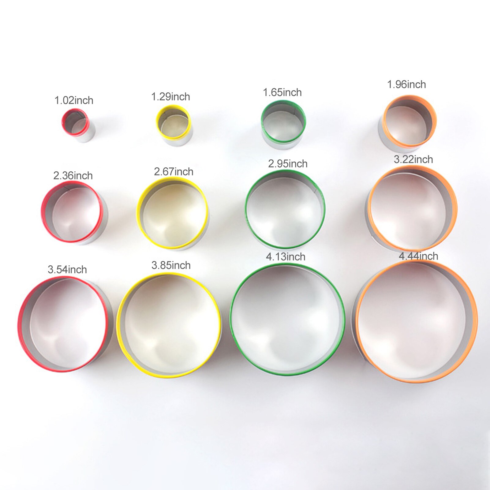 12PCS Mousse Ring Set with Storage Box Christmas Cookies Pastry Cutters Mold Set Different Size Round Cookie Biscuit Cutter