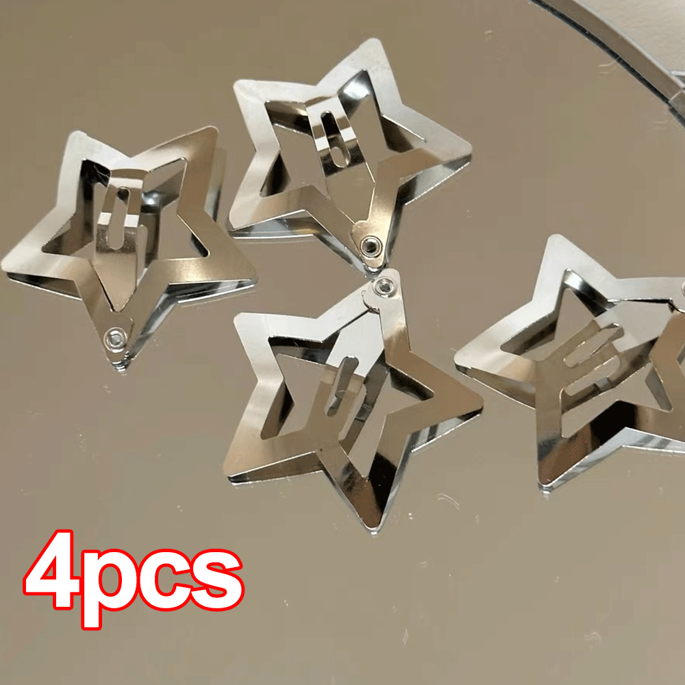 Horquillas plateadas con forma de estrella para mujer, accesorios de joyería para el cabello, 2/100 unidades: YELLOW