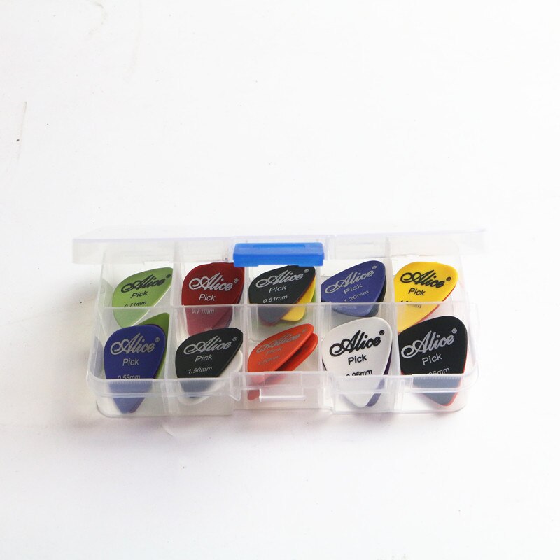 Kostki robić gitary 24/30/50 sztuk/pudło Obudowa Alice akustyczna elektryczna gitara basowa plektron mediator guitarra instrument muzyczny grubość 0.58-1.5