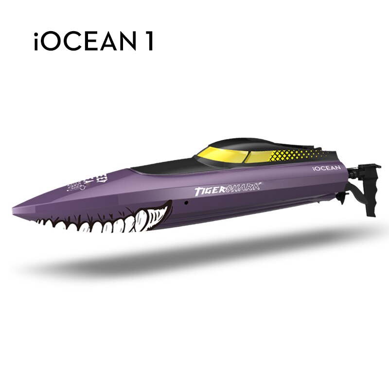 iOCEAN 1 Electric Remote Control Boat 2.4GH High Speed Remote Control Motorboat Long Endurance Rowing Model Boat Boy 2020New Toy: Purple