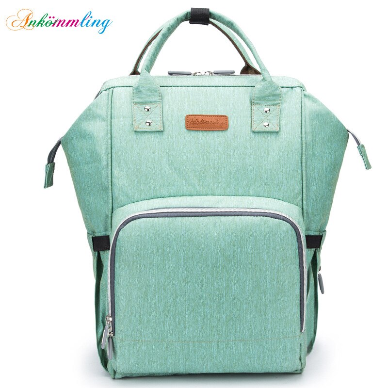 Ankommling2020-Style Gemengde Kleuren Luiertas Multifunctionele Met Usb Schouder Grote Volume Mama Tas Schouder: Matcha Green