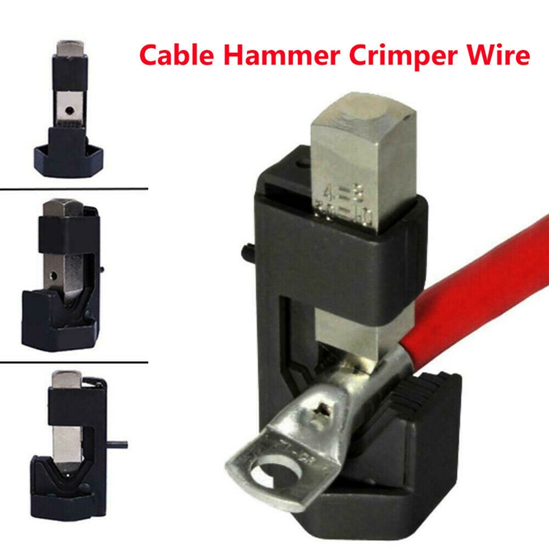 Hammer Lug Crimper Tool For 8 AWG - 0000 AWG Battery And Welding Cables Lug Terminal: Default Title