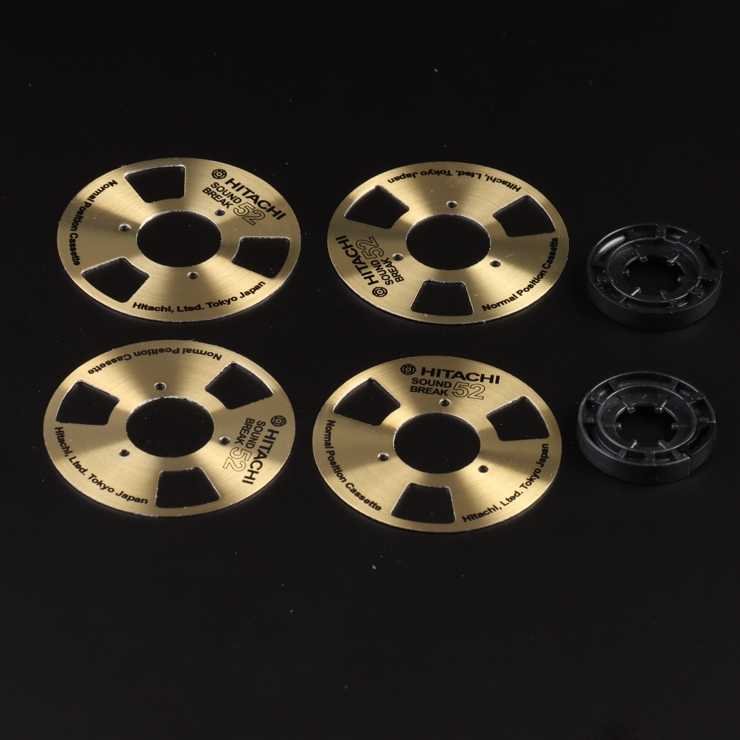 DIY Homemade (Aluminum) Reel To Reel Cassette for Audio Recording Cassette Tape - Gold Silver (Pack of 4 Reels + 2 Wheel): Red