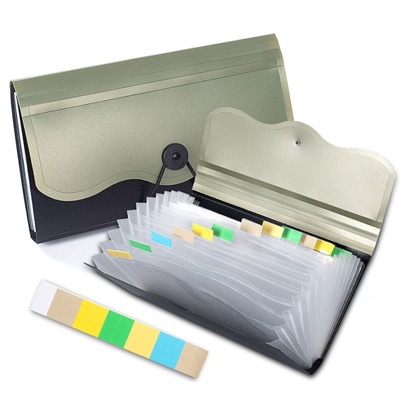 57EC Expandable Receipt Folder B5 Accordion Folder Document Organizer Case Large Capacity Waterproof for File Receipt Bills: Green