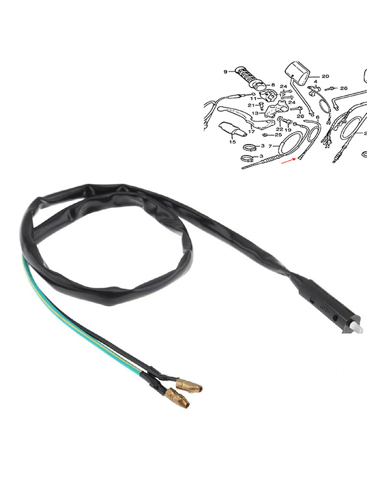 Conmutador ​ Luz de freno tipo tambor, interruptor de luz de freno delantero único, línea de freno, disco de motocicleta, accesorios para automóviles