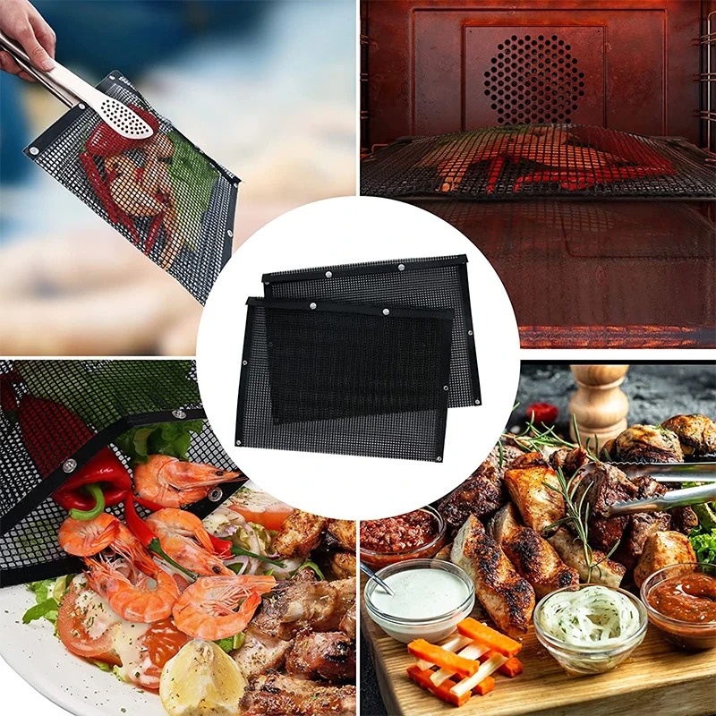 Ptfe-nett grillposer gjenbrukbare non-stick grillposer for kullgassrøykere grillposer for grønnsaksgrill