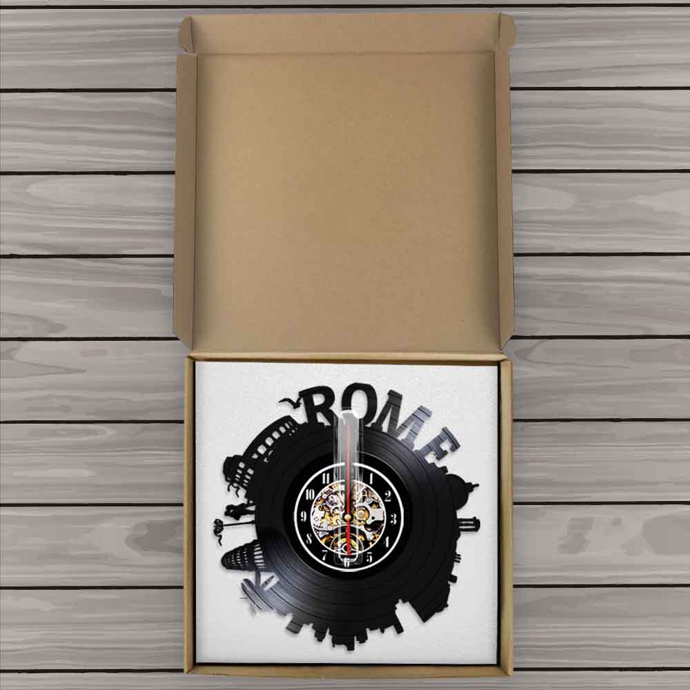 Horloge murale en vinyle 3D, pièce d&#39;art créative, paysage urbain, italie, Rome