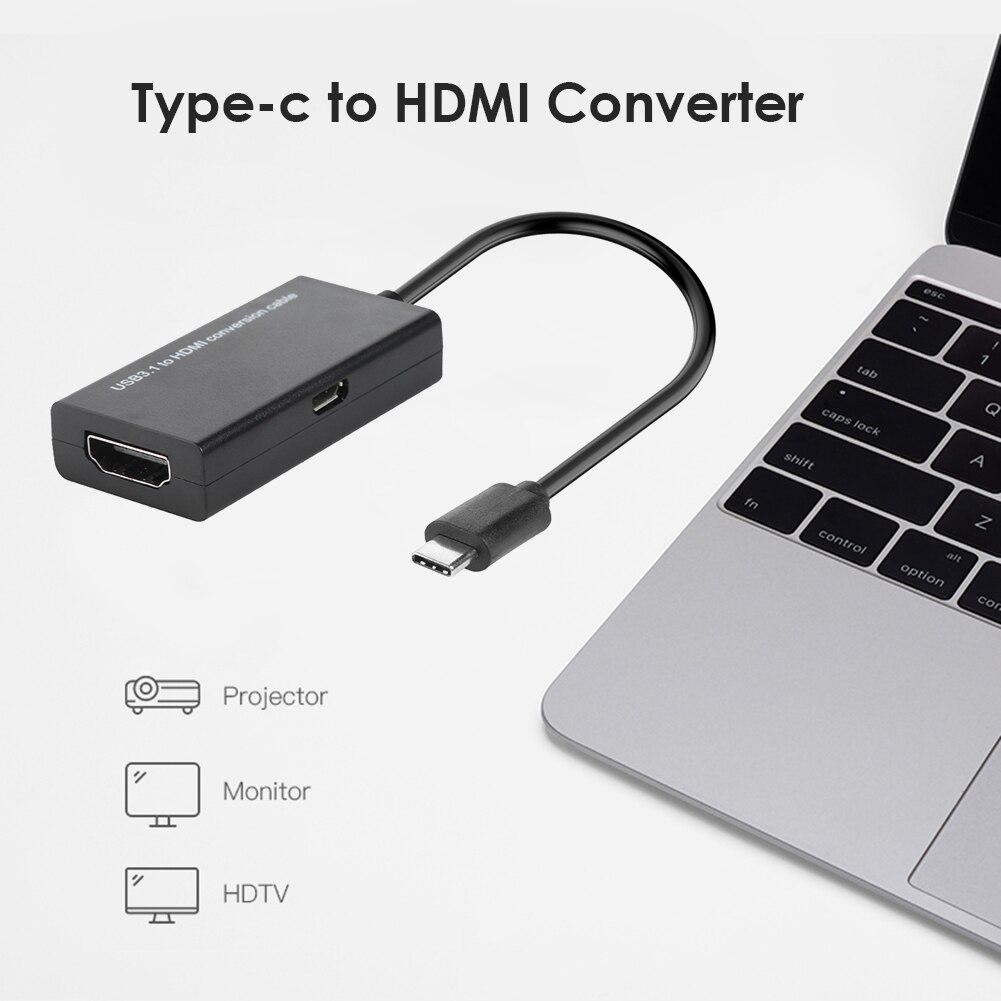 Usb Type C Naar Hdmi-Compatibel Adapter Usb 3.1 Usb C Male Naar Hdmi-Compatibel Vrouwelijke Converter Kabel voor Mhl Android Telefoon Tablet