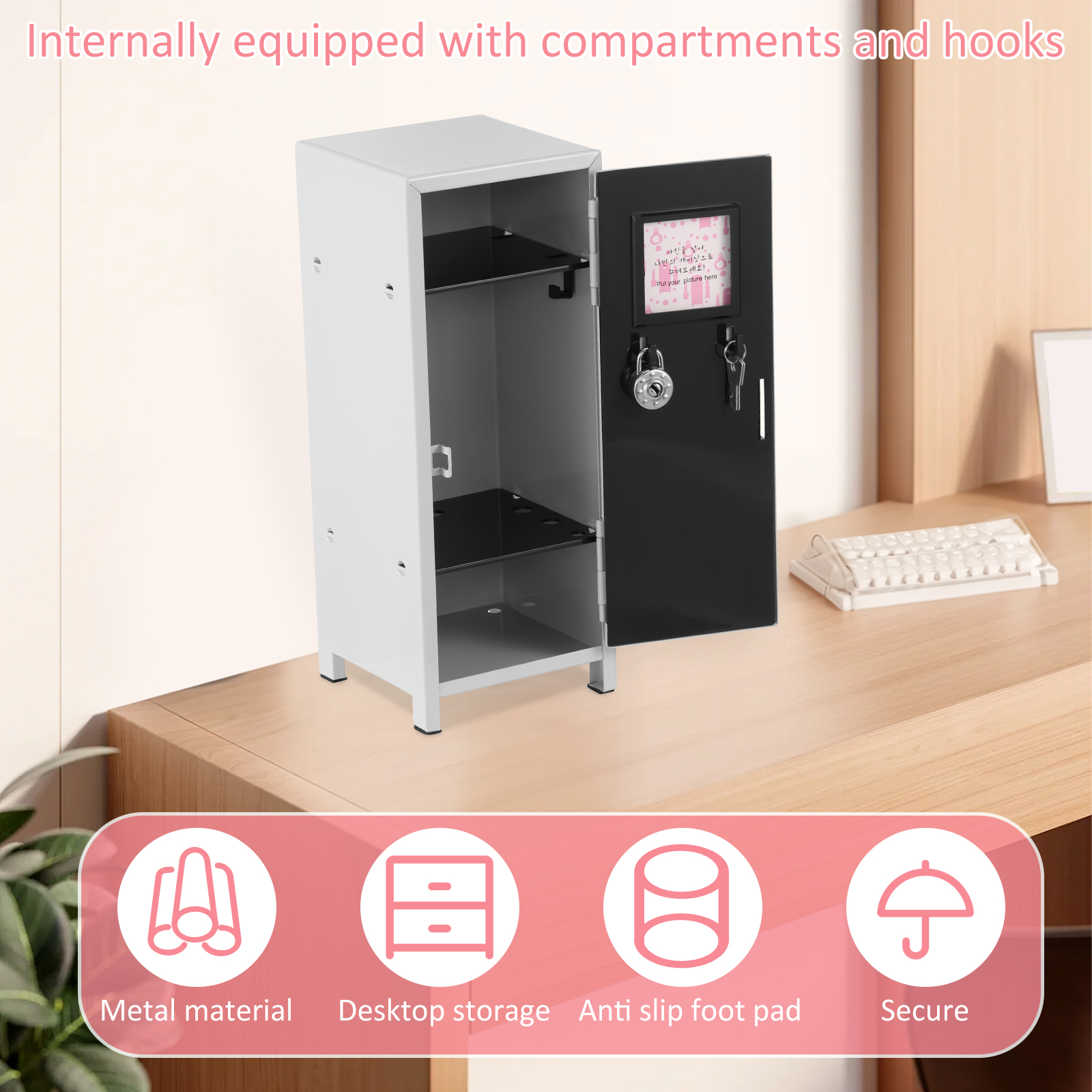 Mini Household Insurance Box Rustproof Metal Small Locker Portable Mini Locker Cabinet Safe Key Insurance Cabinet Mini Storage