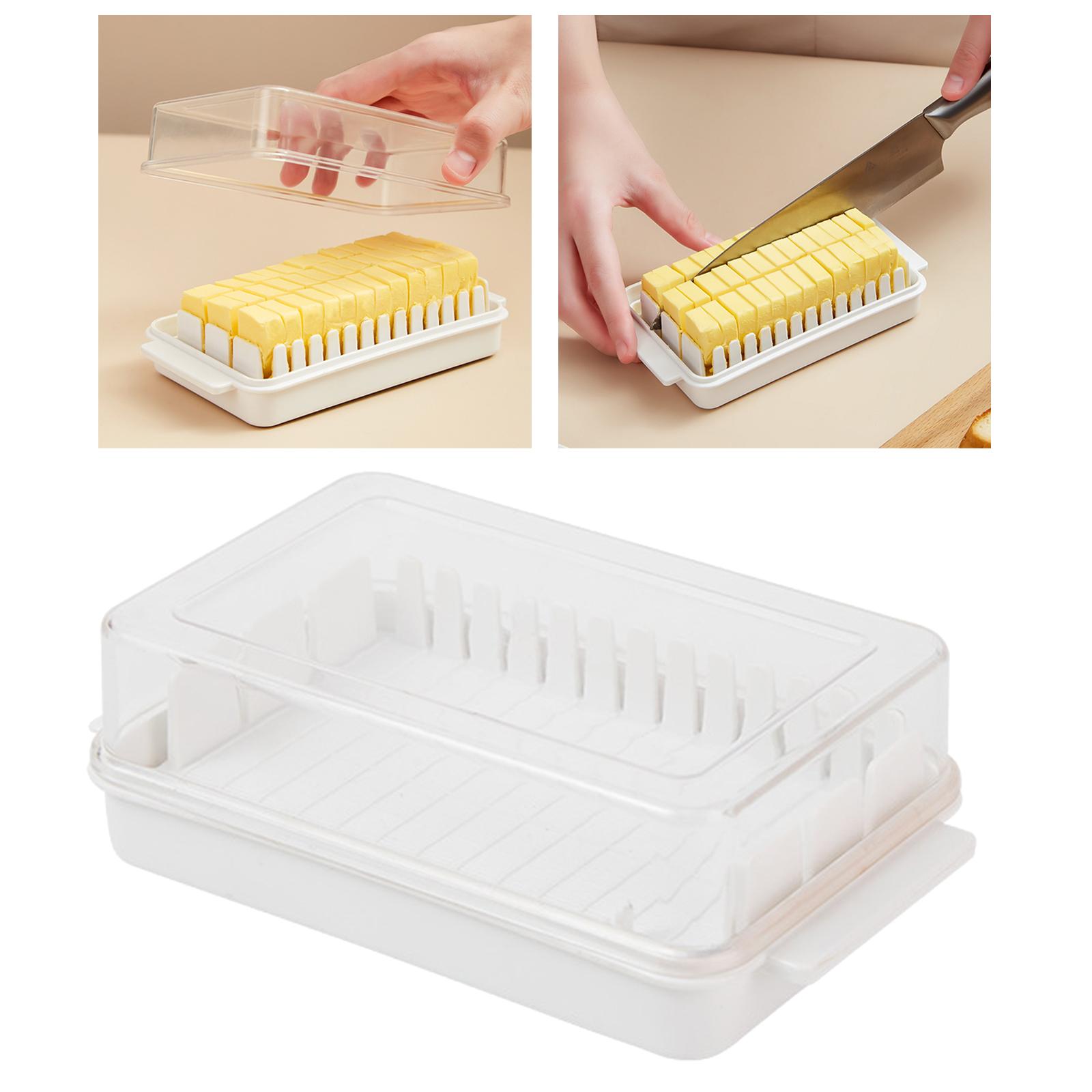 PP Butter Dish, Covered Butter Dish with lid, Butter Keeper Easy Cutting, Small Butter Container