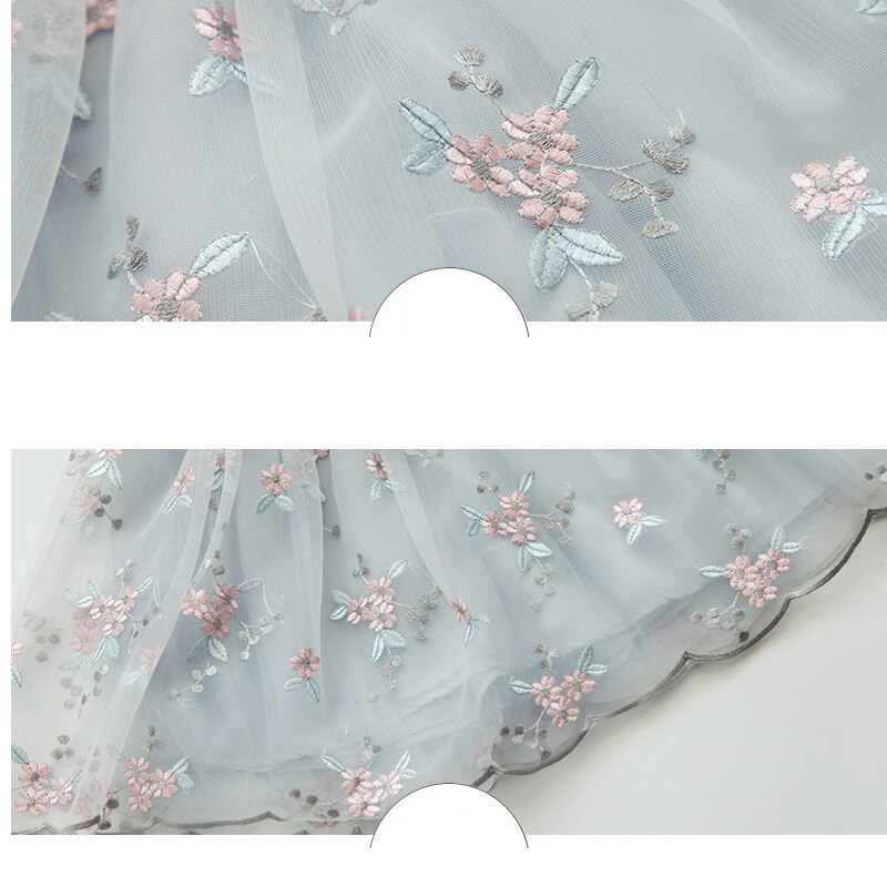 Barn hanfu klänning kinesiska dansdräkter broderi cheongsam mesh kjolar kinesisk stil folkdräkt för barn  sl1093