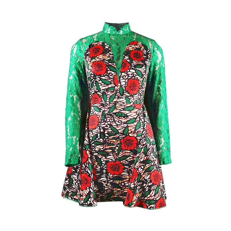 Vestidos africanos para mujer Dashiki S Bazin Riche, vestidos africanos de encaje de manga larga, ropa Retro Africana