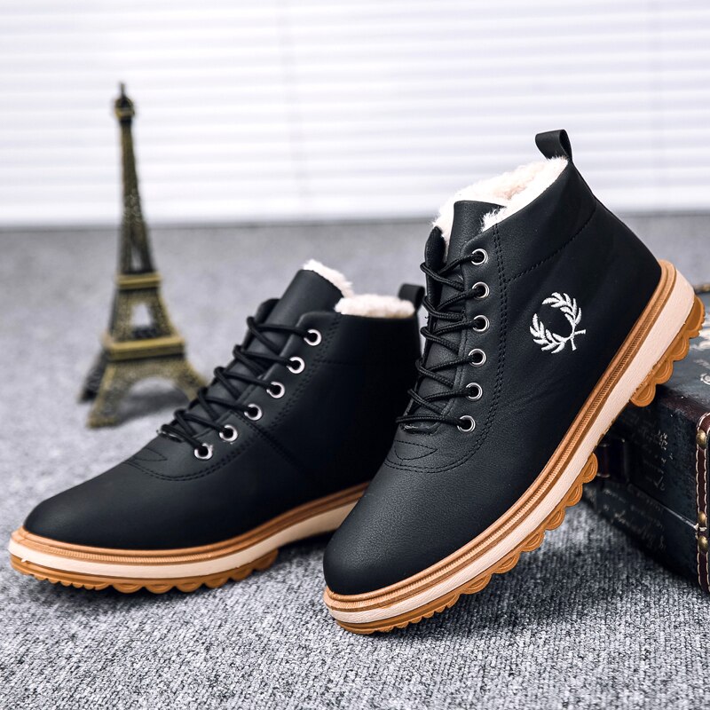 Heren vintage laarzen casual heren laarzen heren herfst werkschoenen lange sport heren zwart heren leer voor