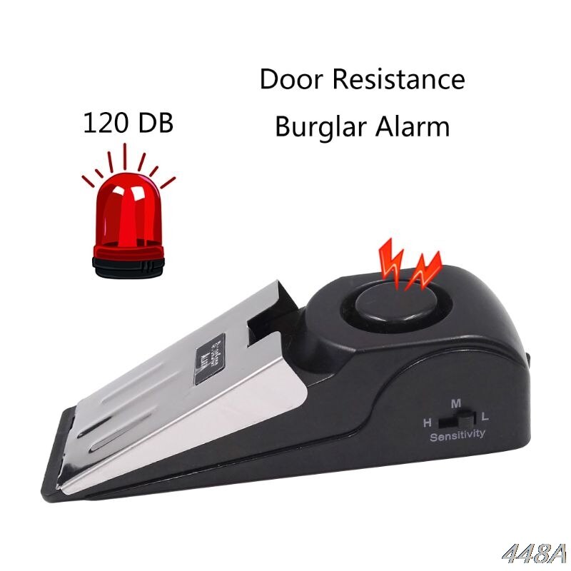 2Pcs/set Door Stop Alarm Door Resistance Burglar Home Hotel Safety Security Tool
