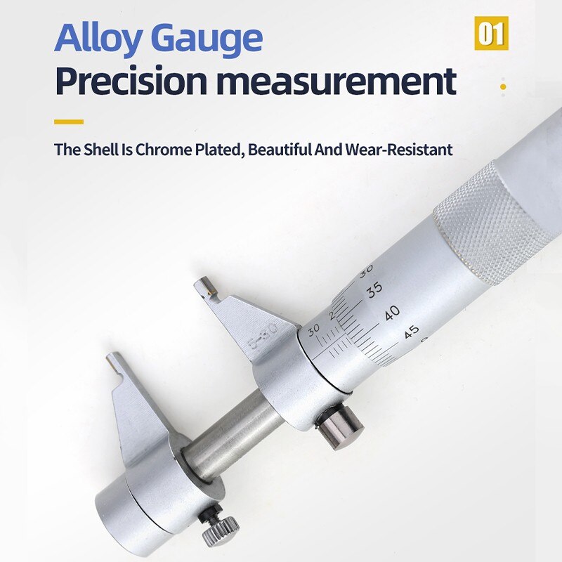 Micrómetro de diámetro interior de 5-30/25-50/50-75mm, calibrador de tornillo métrico de precisión de 0,01 MM, herramienta de medición de tamaño interno