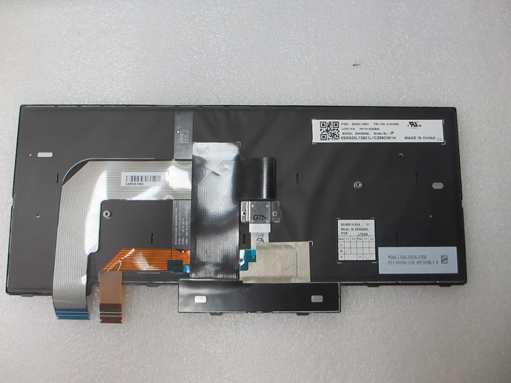 Teclado de retroiluminación Ori japonés JP disposición para Lenovo Thinkpad T470 T480 FRU 01AX600