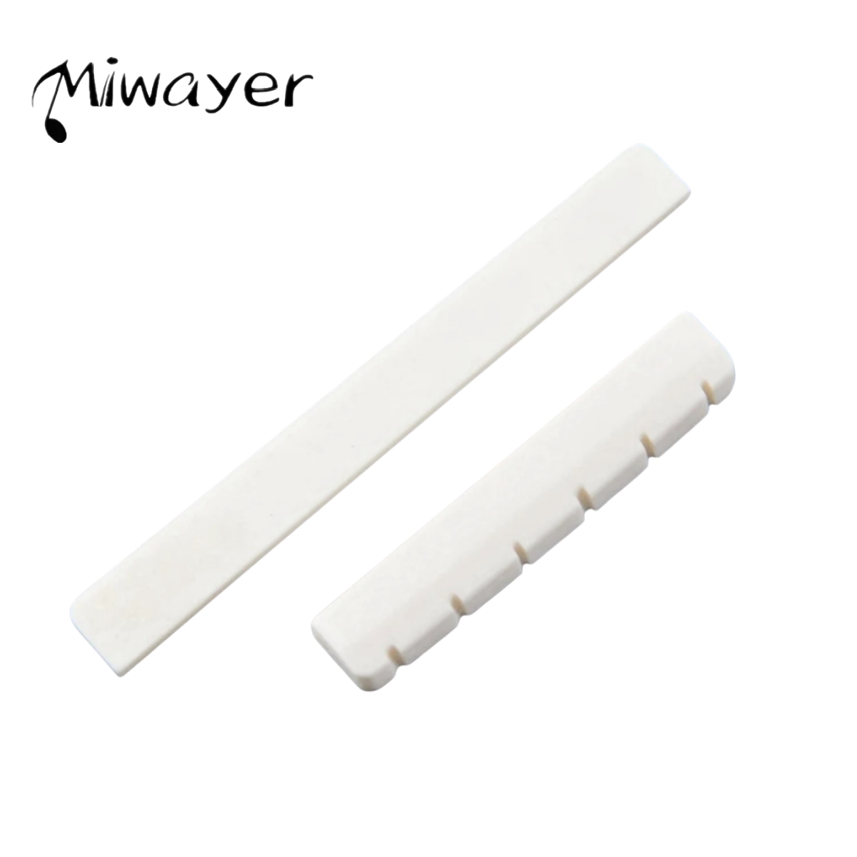 Miwayer 6 String Classical Guitar Saddle + Nut White Bone Bridge Guitar Accessories Pillow Folk Bottom Pillow 1pair