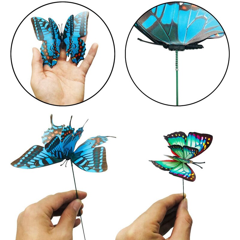 Beau-butterfly pæle , 50 stk 7cm have sommerfugle pæle indretning udendørs gårdhave gårdhave planter urtepotte forårshave