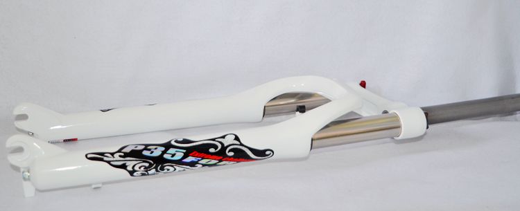 Snow MTB Moutain 26inch Bike Fork Fat bicycle Fork Oil Locking Suspension Forks For 4.0"Tire 135mm: 26 white